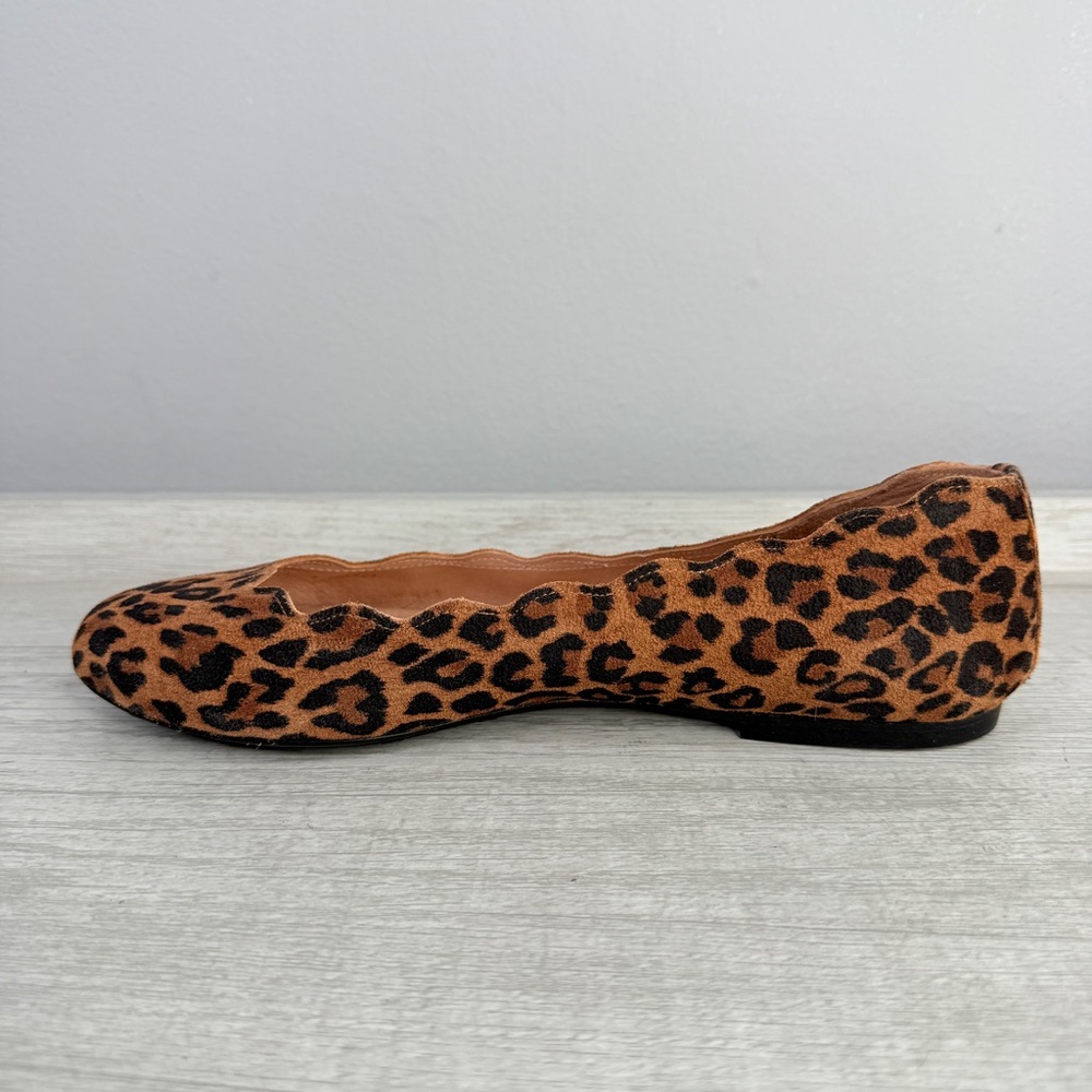 FS/NY French Sole Jigsaw Leopard Print Scalloped Flats size 8 - Picture 7 of 14